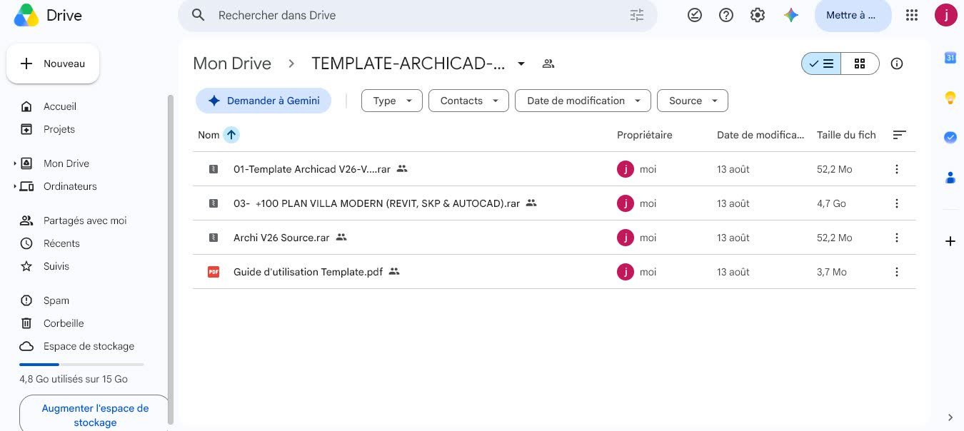 Contenu détaillé du pack : template, guide et plans de villas